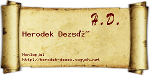 Herodek Dezső névjegykártya
